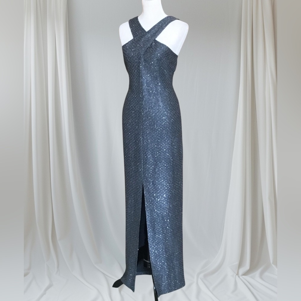 St. John Sleeveless Knit Sparkle Gown - Picture 2 of 12